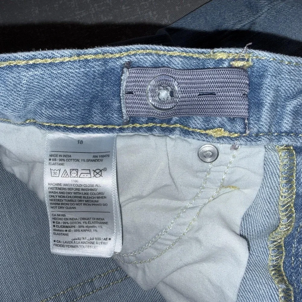 Old Navy Jeans Boys 18 Blue Skinny Built-In Tough Flex Adjustable Waist Denim